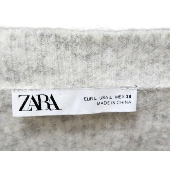 Zara Grey Maxi Sweater Dress Size L - Picture 5 of 9